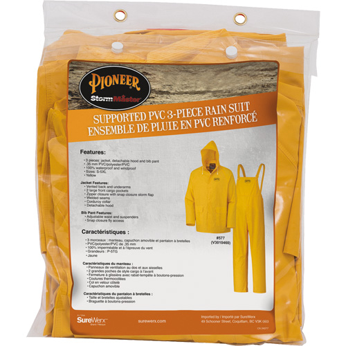 577 V&ecirc;tements imperm&eacute;ables 3 morceaux, Polyester/PVC, 5T-Grand, Jaune O-Max