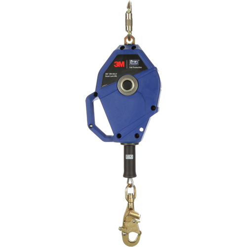 Cordage de s&eacute;curit&eacute; autor&eacute;tractable avec verrouillage intelligent, 20', Acier galvanis&eacute;, Pivotant O-Max