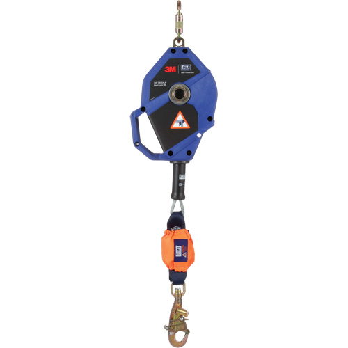 Cordage de s&eacute;curit&eacute; autor&eacute;tractable avec verrouillage intelligent, 30', Acier inoxydable, Pivotant O-Max