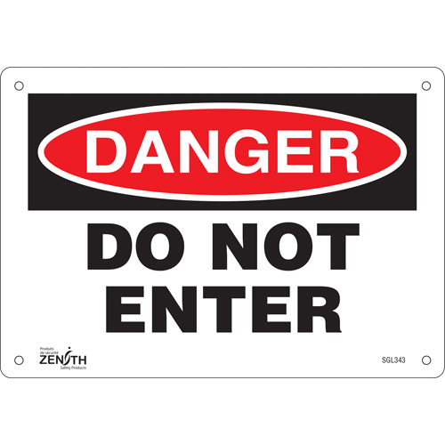 "Do Not Enter" Sign, 7" x 10", Aluminum, English O-Max