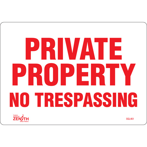 Enseigne Private Property, 7" x 10", Vinyle, Anglais O-Max
