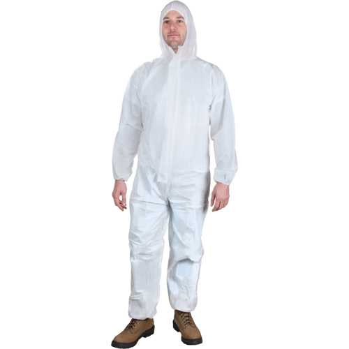 Hooded Coveralls, 3X-Large, White, Microporous O-Max