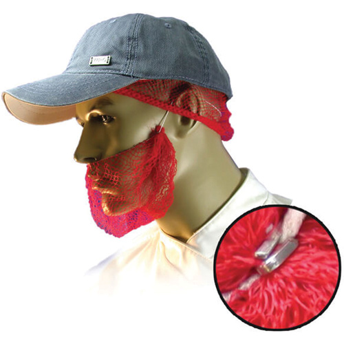 Disposable Beard Nets, Polypropylene, Red O-Max