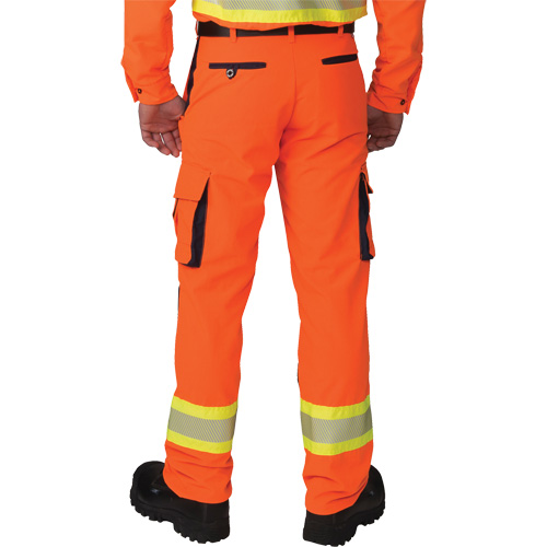 Pantalons cargo haute visibilit&eacute; antid&eacute;chirure, Polyester, 28, Orange haute visibilit&eacute; O-Max