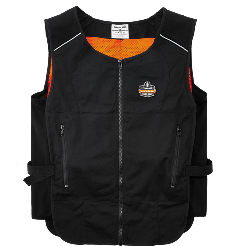 Veste de refroidissement &agrave; changement de phase l&eacute;g&egrave;re avec sachets 6260 Chill-Its, Petit/Moyen, Noir O-Max