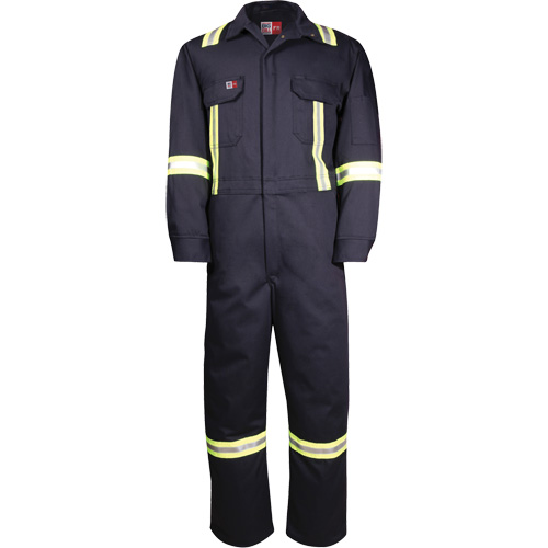 Westex UltraSoft&reg; Deluxe Coveralls with Reflective Material, Size 36, Navy Blue, 8.7 cal/cm² O-Max