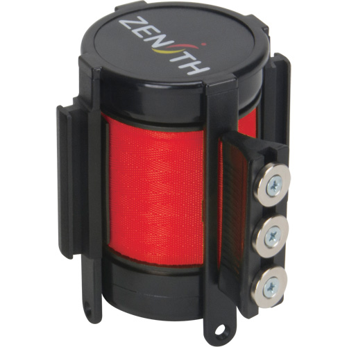 Cassette de ruban magn&eacute;tique pour barri&egrave;re de contr&ocirc;le des foules personnalis&eacute;e, 12', Ruban Rouge O-Max