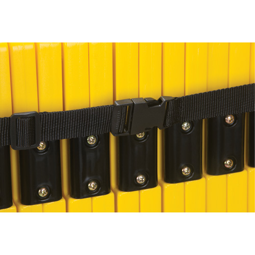 Portable Mobile Barrier, 40" H x 13' L, Yellow O-Max