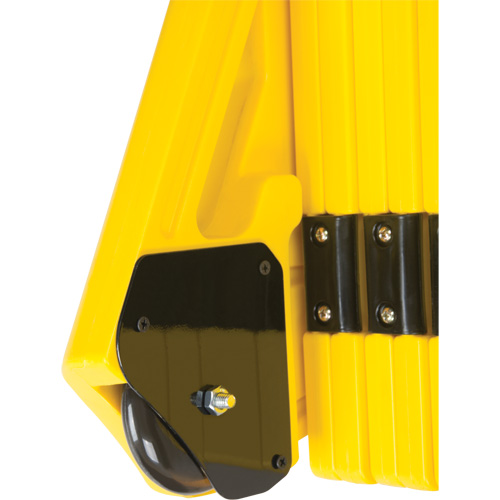 Portable Mobile Barrier, 40" H x 13' L, Yellow O-Max