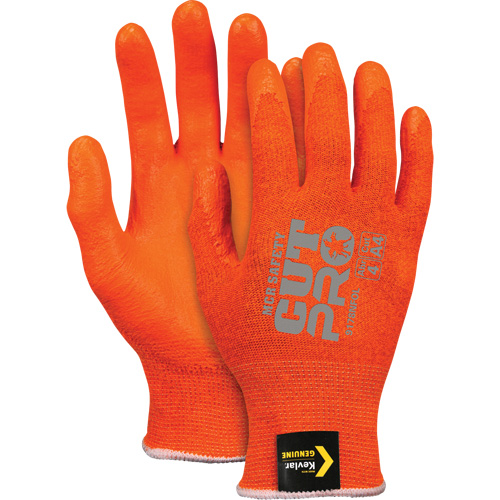 Gants r&eacute;sistants aux coupures, Taille T-petit, Calibre 13, Rev&ecirc;tement Mousse de nitrile, Enveloppe en Kevlar, ASTM ANSI niveau A4 O-Max