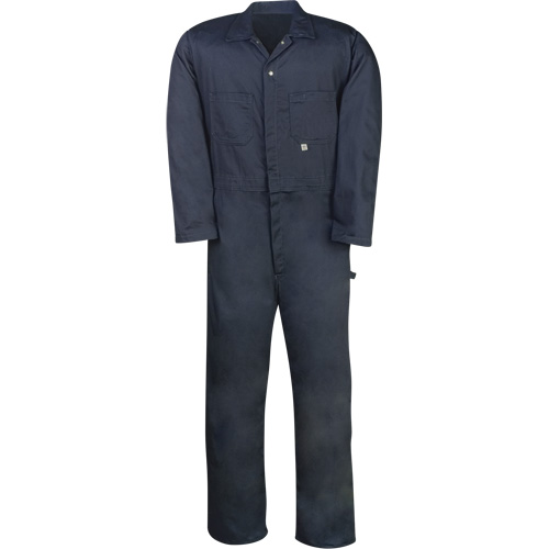 Industrial Work Coveralls, Men's, Navy Blue, Size 36 O-Max