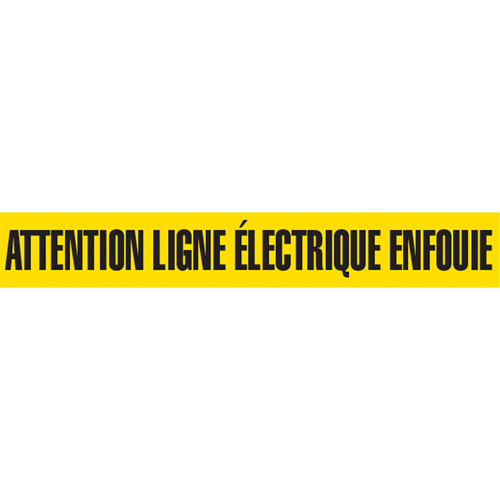 Ruban pour barricade, Français, 3" la x 1000' lo, 2 mils, Noir sur jaune O-Max