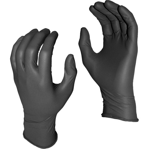 Grease Monkey&reg; Disposable Gloves, 2X-Large, Nitrile, 5-mil, Powder-Free, Black O-Max
