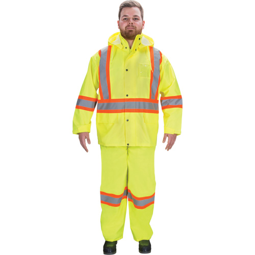 RZ1000 Rain Suit, Polyester, Small, High Visibility Lime-Yellow O-Max