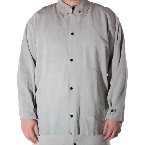 Cowhide Split Leather Welding Jacket, Leather, Small, Grey O-Max