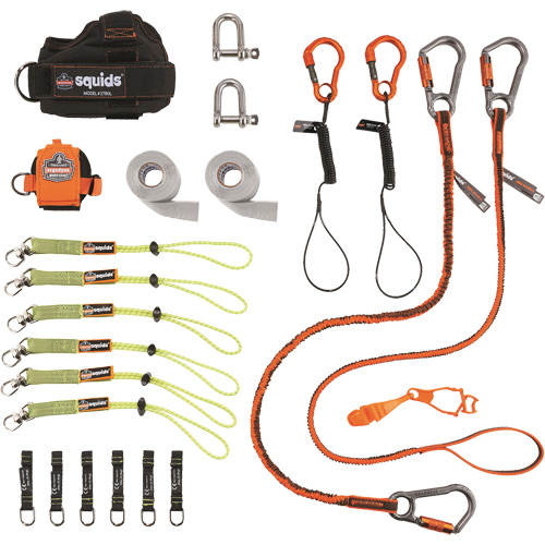 Trousse de longes de fixation d'outils pour monteurs de charpentes m&eacute;talliques et poseurs d'acier 3186 Squids O-Max
