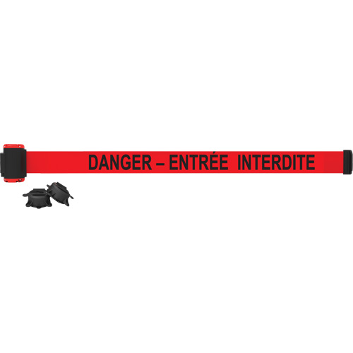 Wall Mount Barrier, Plastic, Magnetic Mount, 7', Red Tape O-Max