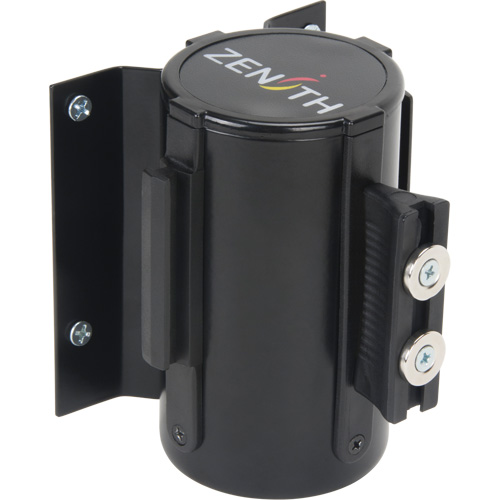 Wall Mount Barrier with Magnetic Tape, Steel, Screw Mount, 7', Yellow Tape O-Max