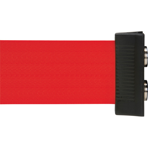 Wall Mount Barrier with Magnetic Tape, Steel, Screw Mount, 7', Red Tape O-Max
