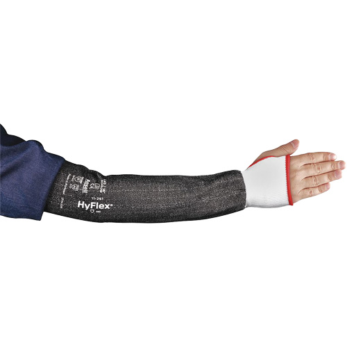 HYFLEX&reg; 11-281 Wide Thumb Protective Arm Sleeve, Intercept, 16", ASTM ANSI Level A4, Grey O-Max