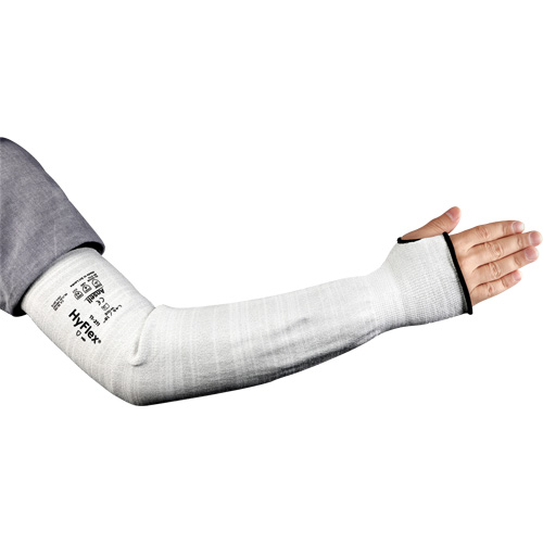 HyFlex&reg; 11-211 Series Narrow Cut Resistant Sleeve, Intercept, 18", ASTM ANSI Level A2/EN 388 Level 2, Grey O-Max