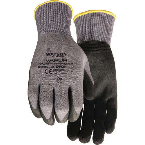 Stealth Vapour Coated Gloves, Small, Foam PVC Coating, 15 Gauge, Nylon Shell O-Max