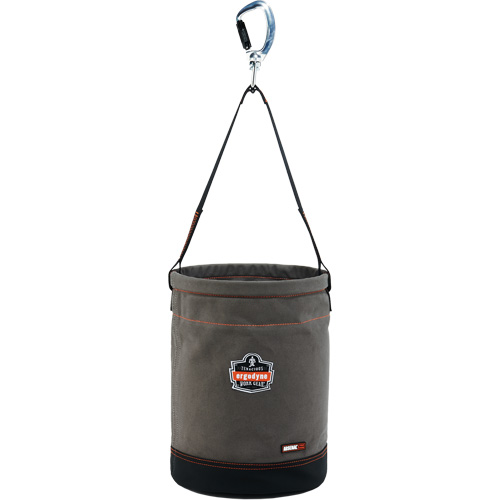 Arsenal&reg; 5940 Swiveling Carabiner Hoist Bucket, Canvas, 12.5" Dia. x 17" H, 150 lbs. Load Rating O-Max