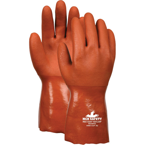 Gants r&eacute;sistant aux coupures Redcoat, Taille 3T-Grand, Rev&ecirc;tement PVC, Enveloppe en Kevlar, ASTM ANSI niveau A2/EN 388 niveau 3 O-Max