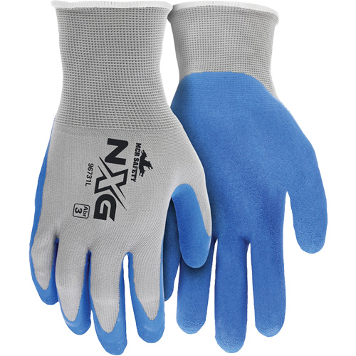 NXG&reg; Coated Gloves, Large, Rubber Latex Coating, 13 Gauge, Nylon Shell O-Max