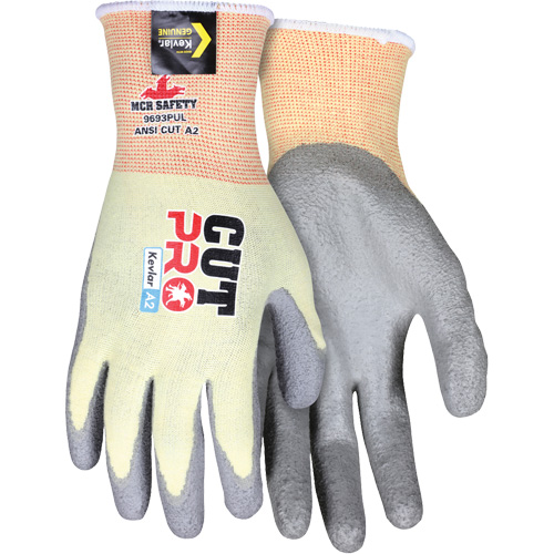 Gants enduits r&eacute;sistant &agrave; la coupe Cut Pro, Taille Moyen, Calibre 15, Rev&ecirc;tement Polyur&eacute;thane, Enveloppe en Kevlar, ASTM ANSI niveau A2 O-Max