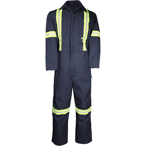 Deluxe Work Coveralls, 50, Navy Blue O-Max