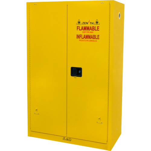 Flammable Storage Cabinet, 45 gal., 2 Door, 43" W x 65" H x 18" D O-Max