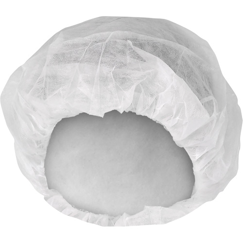 KleenGuard A10 Light-Duty Bouffant Caps, SMMMS, 21", White O-Max
