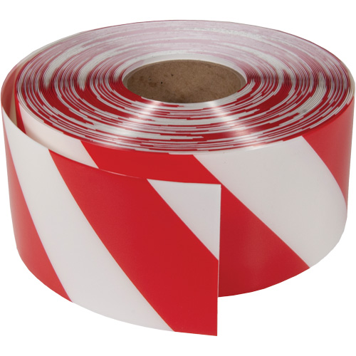 Ruban de marquage tr&egrave;s r&eacute;sistant pour plancher ArmorStripe, 4" x 100', PVC, Rouge et blanc O-Max