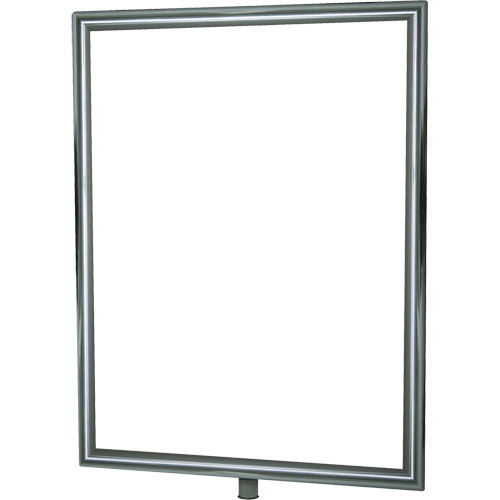 Porte-enseigne vertical robuste pour montant classique, Chrome poli O-Max