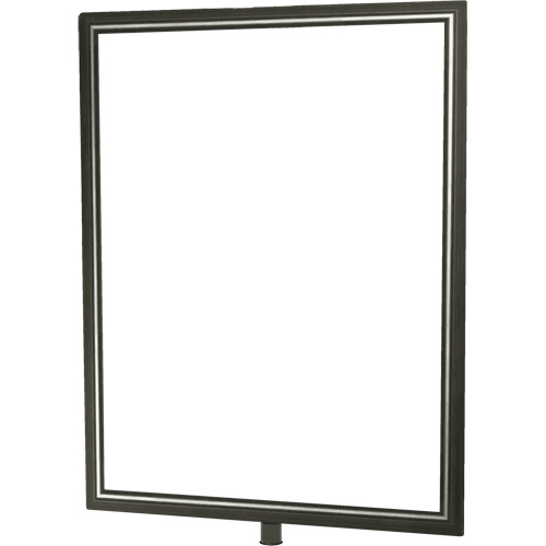 Porte-enseigne vertical robuste pour montant classique, Chrome satin&eacute; O-Max