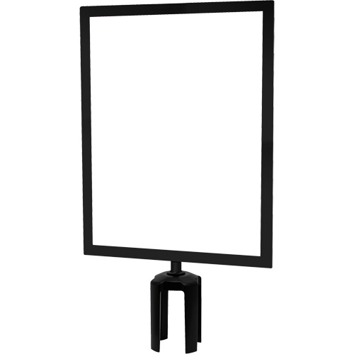 Heavy-Duty Horizontal Sign Holder with Tensabarrier&reg; Post Adapter, Black O-Max