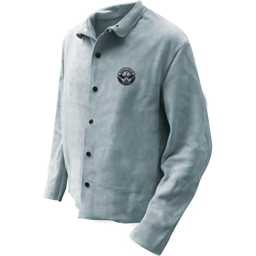 Welder Jacket, Leather, 5X-Large, Grey O-Max
