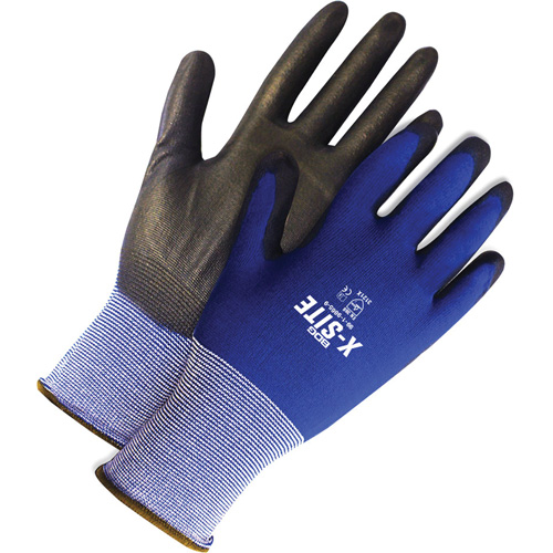 X-Site Coated Gloves, 6, Polyurethane Coating, 18 Gauge, Nylon Shell O-Max