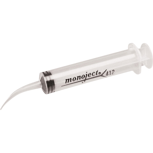 Seringues &agrave; irrigation Monoject 412 &agrave; pointe incurv&eacute;e, 12 cc O-Max