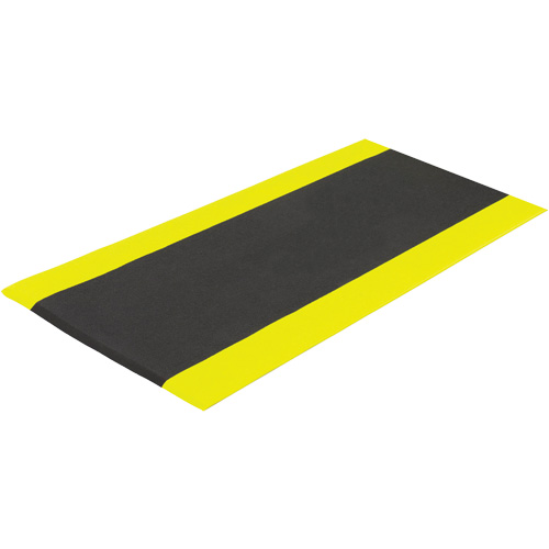 Airsoft Anti-Fatigue Mat, Pebbled, 3' x 5' x 3/8", Black/Yellow, PVC Sponge O-Max