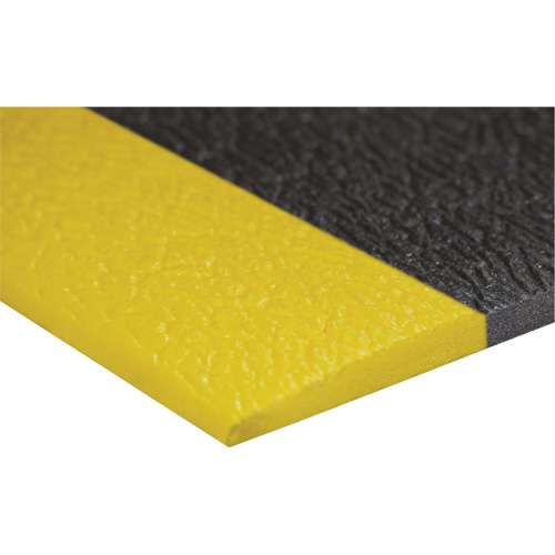 Airsoft Anti-Fatigue Mat, Pebbled, 3' x 5' x 3/8", Black/Yellow, PVC Sponge O-Max
