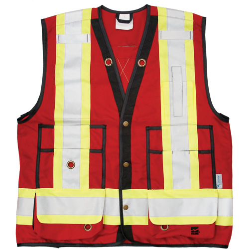 Open Road&reg; Surveyor Vest, Red, Large, Polyester O-Max