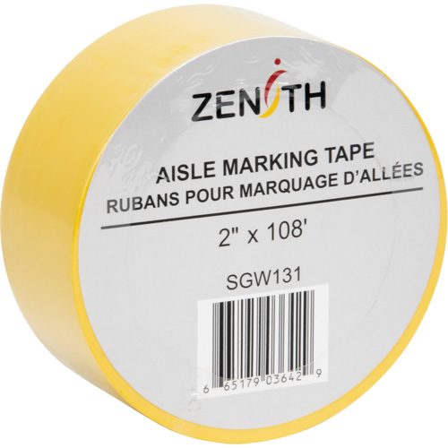 Aisle Marking Tape, 2" x 108', PVC, Yellow O-Max