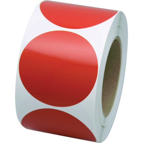 Marking Shapes, Circle, 3" L x 3" W, Red, Vinyl O-Max