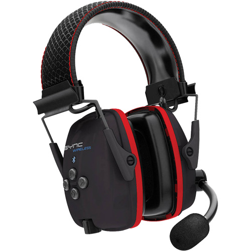 Wireless Hearing Protector Earmuffs with Bluetooth&reg; Audio, Headband Style, 25 dB O-Max