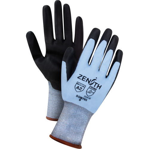 Gants r&eacute;sistants &agrave; la coupe &agrave; dext&eacute;rit&eacute; ultime, Taille T-Grand, Calibre 18, Rev&ecirc;tement Polyur&eacute;thane, Enveloppe en PEHP, ASTM ANSI niveau A2/EN 388 niveau B O-Max