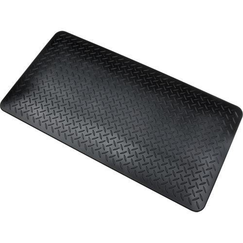 Tapis antifatigue, Losange, 1-2/3' x 3-1/4' x 3/4", Noir, Polyur&eacute;thane O-Max