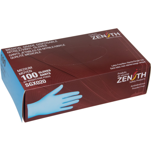 Tactile Medical-Grade Disposable Gloves, Small, Nitrile/Vinyl, 4.5-mil, Powder-Free, Blue, Class 2 O-Max