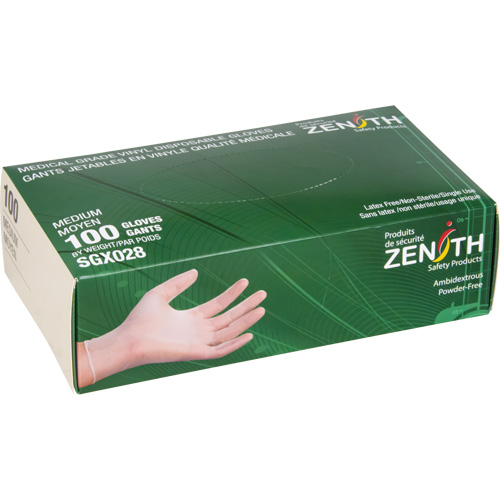Disposable Gloves, Small, Vinyl, 4.5-mil, Powder-Free, Clear, Class 2 O-Max